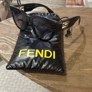 Fendi Black and Gold Sunglasses